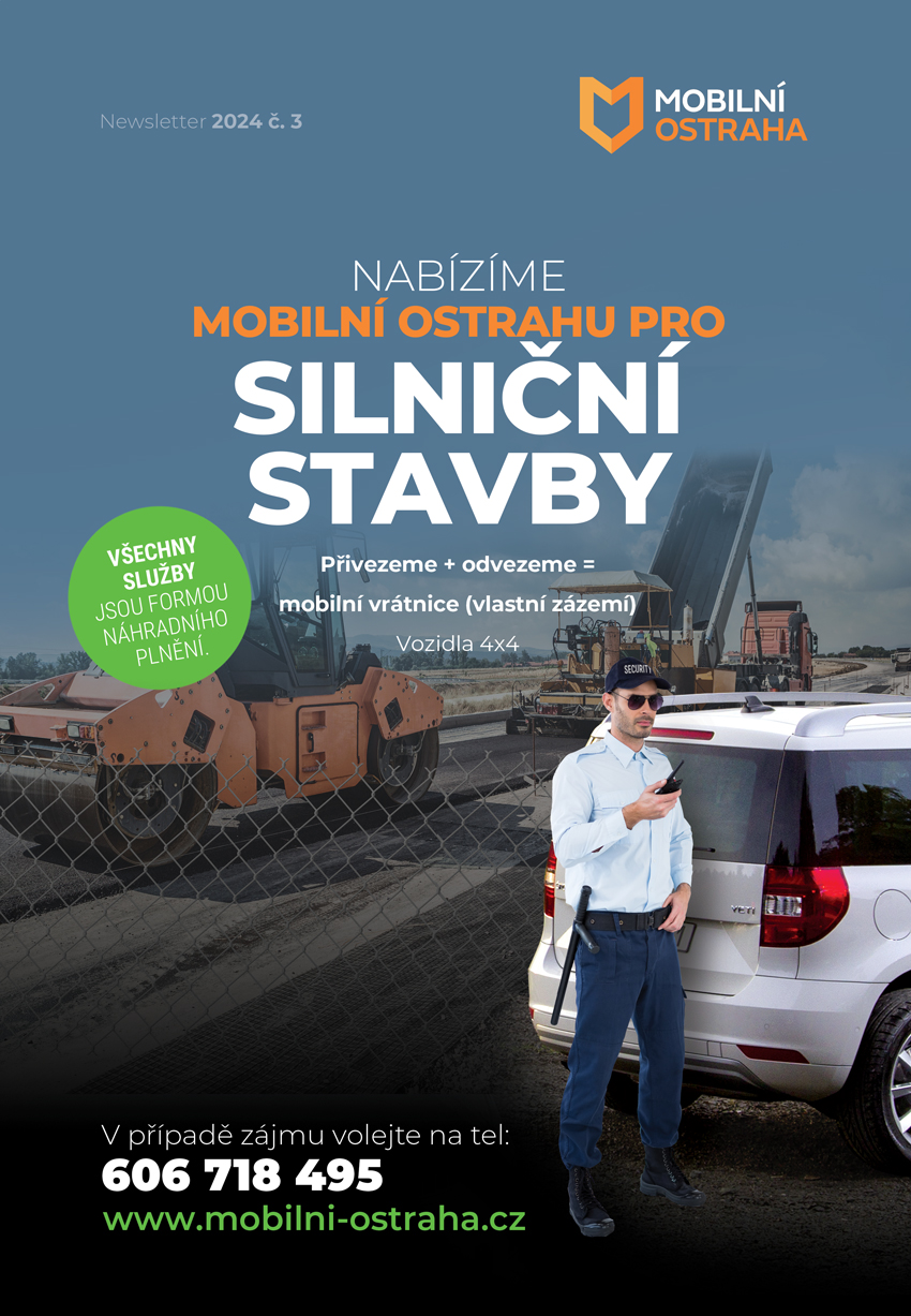 Mobilní ostraha pro silniční stavby