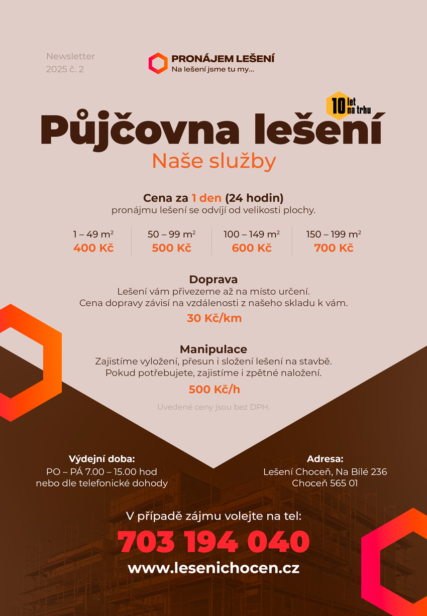 Půjčovna lešení v Chocni